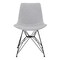 Armen Living Palmetto Contemporary Dining Chair in Gray Fabric with Black Metal Legs LCPLCHBLGR - alternate 3